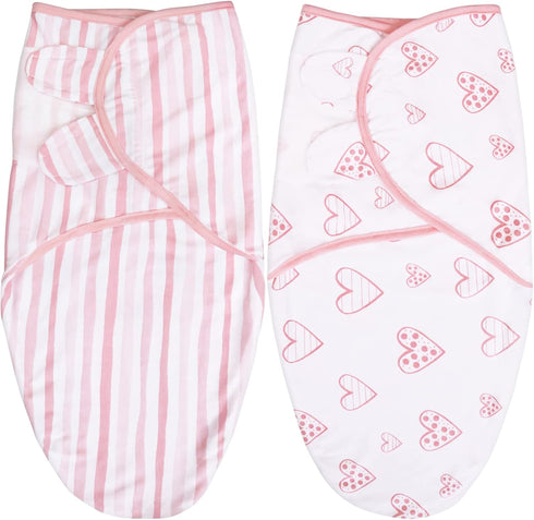Biloban Swaddle Blankets for Baby Girl, Baby Swaddles 3-6 Months, Baby Swaddle Cotton, Newborn Swaddle, Baby Essentials, Lovely Pink Print, 2 Pack...