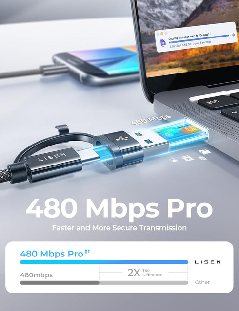 LISEN Micro USB Charging Cable, Nylon USB to Micro USB Cable, High Speed Micro USB Cable 3ft Fit for Samsung Galaxy S7 Edge/S6/S5, Note 5/4/S3, Ki...