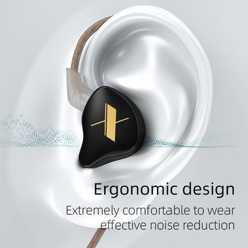KZ EDX 1DD inears Earphone HiFi IEM Headphones, Wired in-Ear KZ Earbuds with New Upgraded 10mm Dynamic Driver, Removable Tangle-Free Cable for Gam...