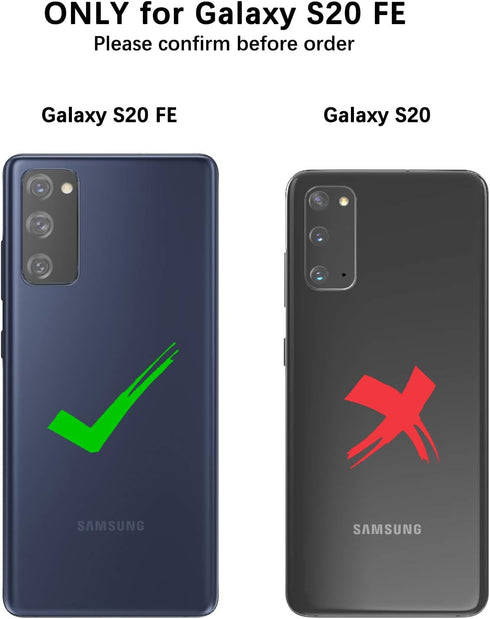 Jiunai for Samsung Galaxy S20 FE Case Card Holder Wallet for 2 Cards CC IDs Holder Sliding Back Pocket Protective Dual Layer Rubber Cover Phone Ca...