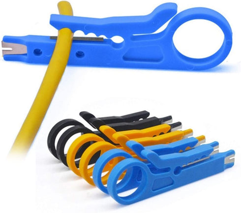 E-outstanding Mini Wire Stripper 3PCS Portable Crimping Tool UTP STP Network Cable Cutter Impact Punch Down Tool for Keystone Jack RJ45 Ethernet M...