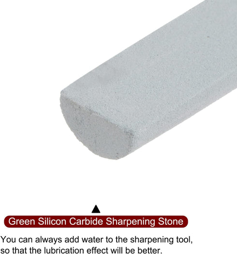 2pcs Sharpening Stones 600 Grit Half Round Green Silicon Carbide Knife Whetstone...