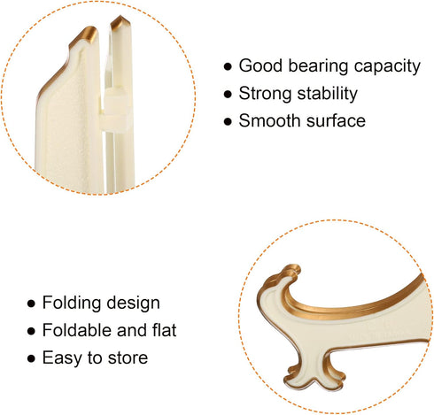 PATIKIL 4" Acrylic Decorative Plate Stand Holder, 2 Pack Table Use Foldable Picture Easel Frame Holder for Displaying Photos, Card, Canvases, Whit...