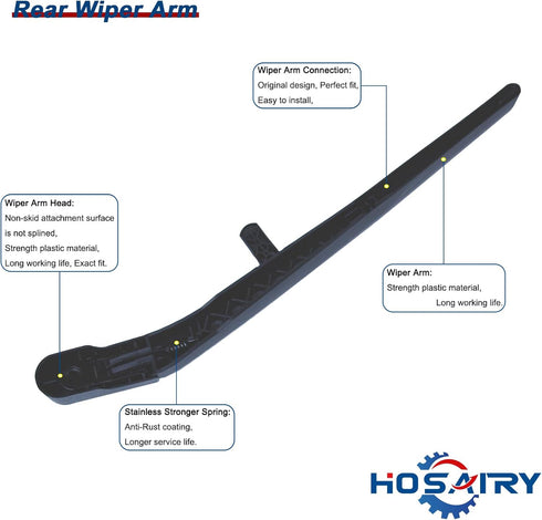 Rear Wiper Arm Blade Set for Jeep Liberty 2008-2012 SUV Vehicles Rear Windshield Wiper Arm Blade Assembly 68034341AD...