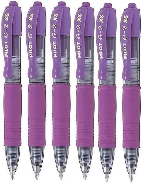 Pilot G2 Pixie Purple/Violet Pilot G2 Pixie Rollerball Pen 0.7mm Nib Tip 0.39mm Line Width Mini Gel Ink Retractable 207 (Pack of 6)...
