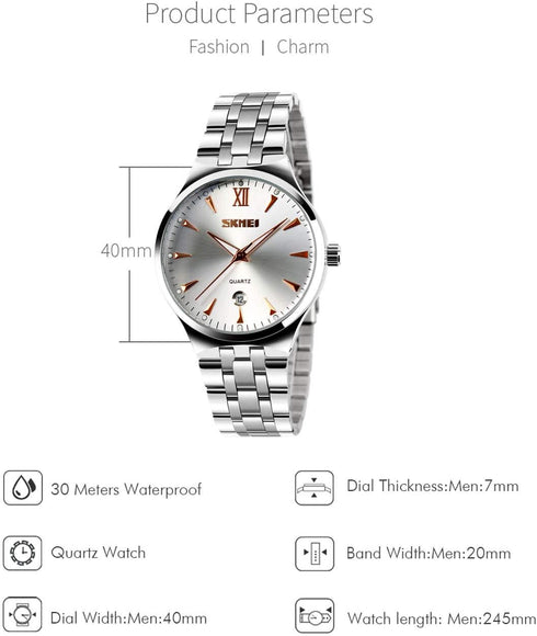 cofuo Mens Stainless Steel Analog Watch, Mens Luxury Wrist Dress Waterproof Watches, Quartz Classic Work Business Casual Watch with Roman Numeral...
