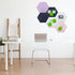 PATIKIL Hexagon Felt Board Tiles, 4 Pack Self Adhesive Mini Moon Wall Pin Bulletin Board with Push Pins for Photos Memos Home Office Decor, Pink...