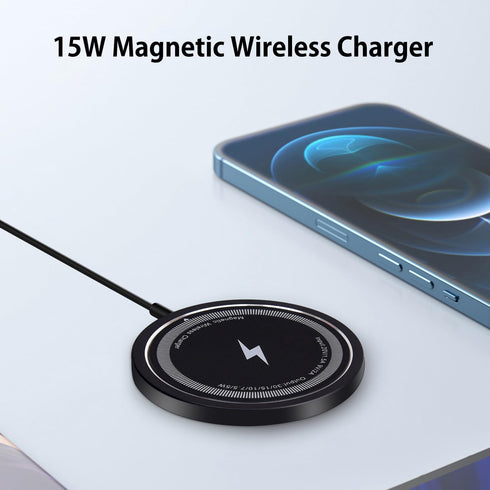 Magnetic Wireless Charger Compatible with MagSafe Charger/iPhone 15/15 Pro/15 Plus/15 Pro Max/14/14 Pro/14 Plus/14 Pro Max/13/13 Pro/13 Pro Max/12...