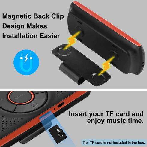 SKYBESS Car Bluetooth Speaker for Cell Phone, Portable Bluetooth Handsfree Car Kit Wireless in Car Speakerphone Music Player with Visor Clip, Supp...