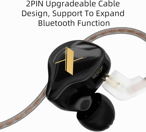 KZ EDX 1DD inears Earphone HiFi IEM Headphones, Wired in-Ear KZ Earbuds with New Upgraded 10mm Dynamic Driver, Removable Tangle-Free Cable for Gam...