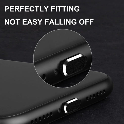Iphone Dust Plug Compatible with iPhone and AirPods, Lightning Port Plug Protector Charging Port Anti Dust Cover includes Speaker Cover (Black)...