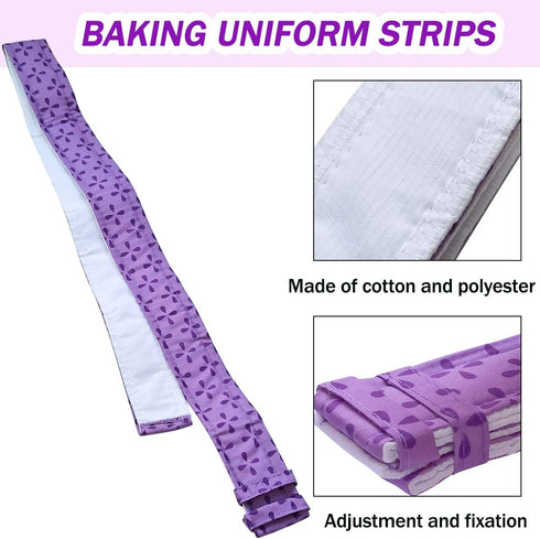 yuntop 2 Piece Bake Even Cake Strips, Cake Pan Dampen Strips, Cake Pan Strips for Evenly Baked Cakes...