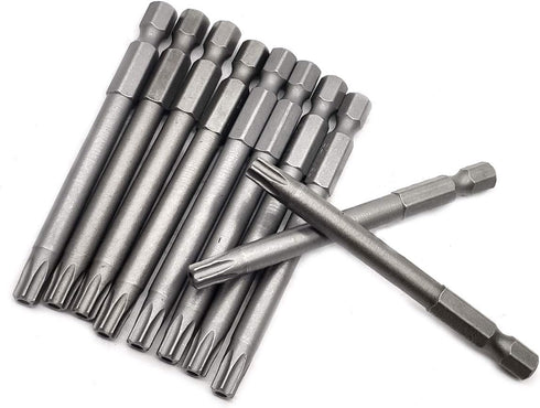 10PCS 3"/75mm T30 Torx Head Screwdriver Bit Set, 1/4 Inch Hex Shank with Quick Release Slot,S2 Steel Magnetic Security Tamper Proof Star 6 Point S...