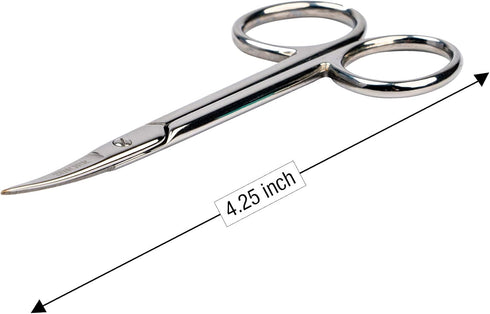 SINGER Set of 2 Scissors - 4 Inch Forged Embroidery Scissors with Curved Tip for Sewing, Cross-Stiching, Crafts, & More (Titanium Coated & Extra C...