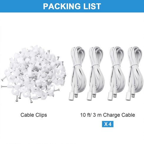 Sumind 4 Pcs Micro USB Extension Cable 10 ft/ 3 Meters, Micro USB Power Extension, Micro USB Female to USB Male Compatible with Wireless Security ...