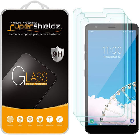 Supershieldz (3 Pack) Designed for LG Prime 2 Tempered Glass Screen Protector, Anti Scratch, Bubble Free...
