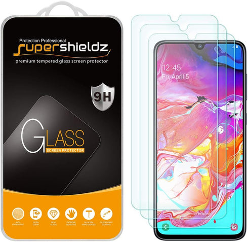Supershieldz (3 Pack) Designed for Samsung Galaxy A70 Tempered Glass Screen Protector, Anti Scratch, Bubble Free...