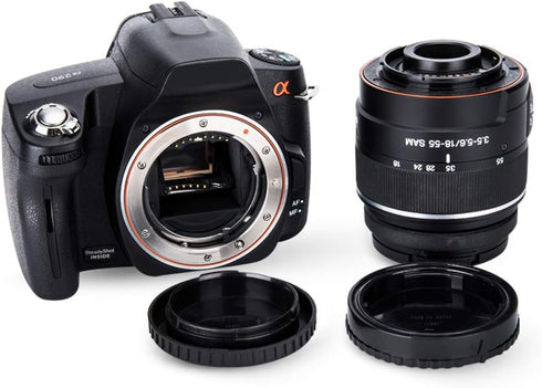 JJC 2-Pack Body Cap and Rear Lens Cover Kit for Sony Alpha A-Mount DSLR Cameras and A-Mount Lenses Such as A77II A77 A99II A99 A58 A57 A65 A55 A37...