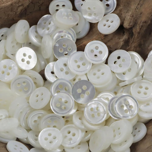 20 Pieces Genuine White MOP Buttons Natural Real Mother of Pearl Buttons for Shirts Dresses Polo DIY Craft (Diameter 11.5MM)...