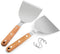 Metal Spatulas, HaSteeL Stainless Steel Griddle Spatula Turners with Wooden Handles, Professional Griddle Tools for Flat Top Teppanyaki Skillet Ca...