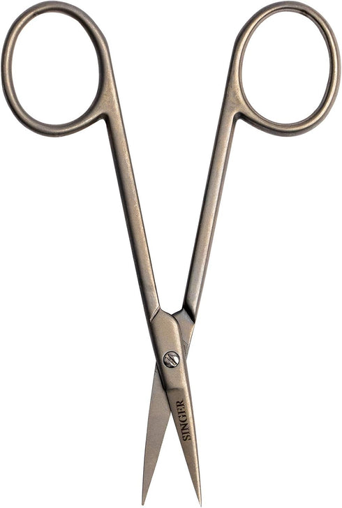 SINGER 4 Inch Forged Embroidery Scissors with Curved Tip for Sewing, Cross-Stiching, Crafts, & More (Titanium Coated, 1-Pack)...