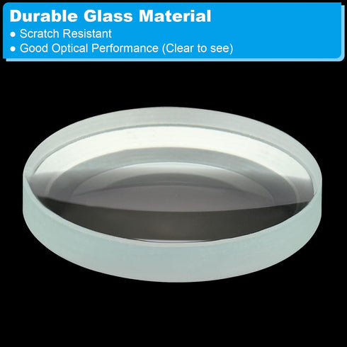 PATIKIL 4" (100mm) Focal Length Double Concave Lens, 40mm Diameter 6mm Height Glass Optically Polished Round Edges Lens for Physics Experiment, Cl...