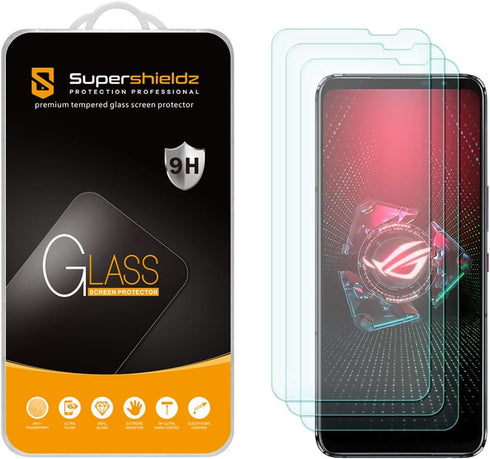 Supershieldz (3 Pack) Designed for Asus Rog Phone 6/6 Pro / 5 / 5s / 5 Pro / 5s Pro / 5 Ultimate Tempered GlassmScreen Protector, Anti Scratch, Bu...