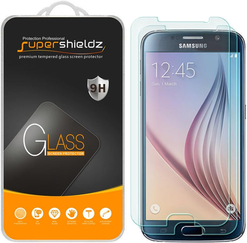 Supershieldz (2 Pack) Designed for Samsung Galaxy S6 Tempered Glass Screen Protector, Anti Scratch, Bubble Free...