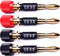 CNCESS CESS-061 Spade Fork Binding Post to Banana Plugs Amp Speaker Adapter, 4 Pack...