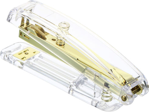 PATIKIL Acrylic Stapler, Portable Stylish Manual Effortless Desktop Accessories Stapler for Classroom Home Office Desk, Gold...