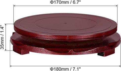 PATIKIL Planter Display Stand, 6.7 Inch Dia Round Bonsai Stand Imitation Wood Style Rotatable Home Decor Display for Table Lamp Teapot Base...