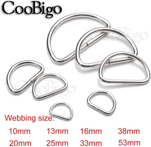 CooBigo 100 Pack 3/4" Dee Rings D-Ring Metal Buckle Strap Sewing Accessories FLQ028-W...