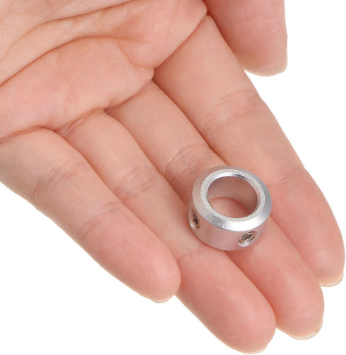 4pcs Shaft Collar 10mm Bore Aluminum Alloy Set Screw Shaft Collars, 16mm OD, 8mm Width, for Wheel Barrow Axle, Gearbox Assemblies, CNC Machine Too...