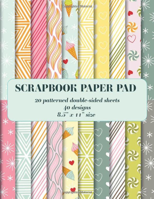 Scrapbook Paper Pad: 20 patterned double sided sheets. 8.5" x 11" (Decorative Craft Paper)...