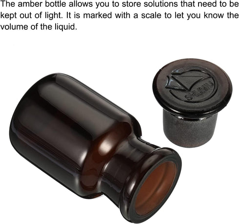 PATIKIL 60mL Reagent Media Bottle, 1Pcs Round Wide Mouth Glass Storage Bottle with Amber Cap for Chemistry Lab Universities Home, Amber...