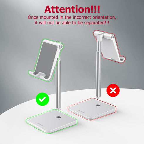OMOTON Cell Phone Stand, Adjustable Angle Height Desk Phone Dock Holder for iPhone SE 16 Pro Max/Plus/XS/XR, Samsung Galaxy S20 / S10 / S9 / S8 an...
