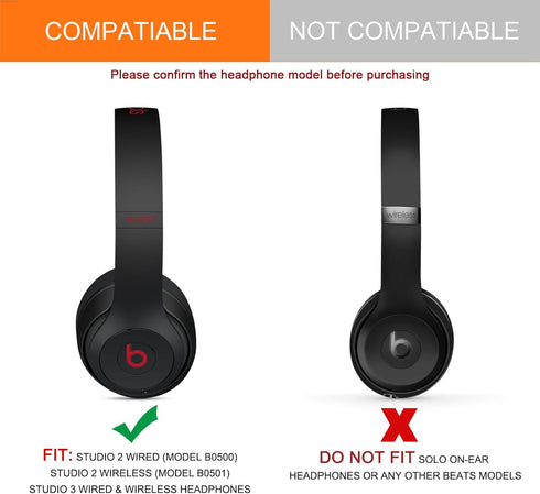 GVOEARS Replacement Ear Pads for Beats Studio 3, Earpad Cushions for Beats Studio 2 3 Wired & Wireless Over Ear Headphones with Memory Foam Strong...