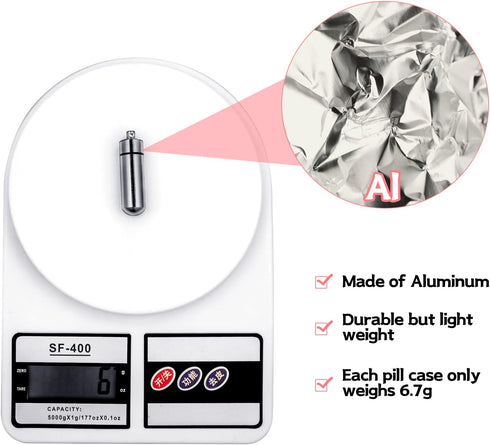 12 Pieces Portable Pill Case First Aid Pill Container Mini Pill Container Waterproof Aluminum Keychain Pill Case Keychain for Medications, Vitamin...