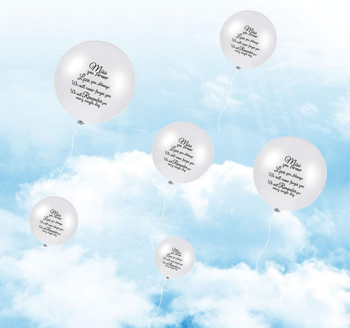 Gejoy 60 Pieces White Memorial Balloons Funeral Helium Remembrance Release Balloons in Sky for Memorial Day Services Condolence, Funeral, Annivers...
