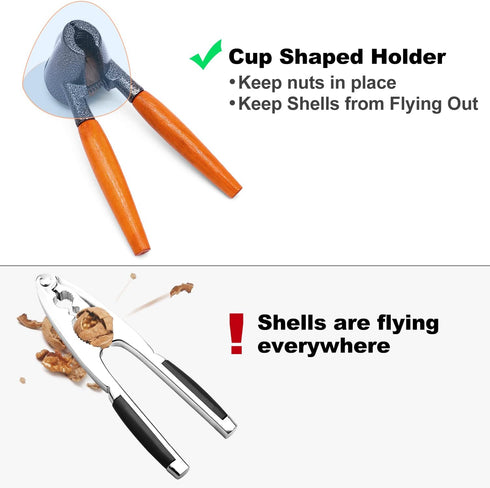 Anwenk Heavy Duty Nutcracker Pecan Walnut Plier Opener Tool with Wood Handle...