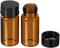 PATIKIL 5mL Reagent Media Bottle, 10 Pack Round Glass Storage Bottles Plastic Screw Cap for Lab Home, Brown...