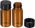 PATIKIL 5mL Reagent Media Bottle, 10 Pack Round Glass Storage Bottles Plastic Screw Cap for Lab Home, Brown...