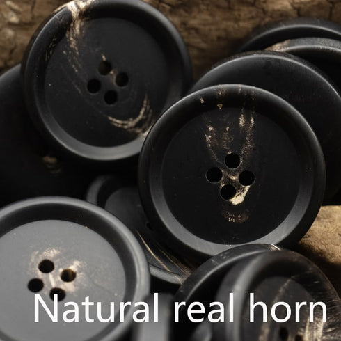 11 Pieces Natural Horn Buttons for Blazer and Suit, 20mm 15mm Genuine Buffalo Buttons for Men Women's Sport Jacket Coat Uniforms Sweaters Black...