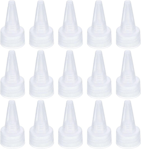 PATIKIL 24/410 Twist Bottle Caps, 15Pcs Plastic Ribbed Edge Squeeze Bottle Replacement Caps with Foam Gasket for Paint Lids Glue Dispensing Bottle...