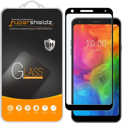 Supershieldz (2 Pack) Designed for LG Q7 Plus Tempered Glass Screen Protector, (Full Screen Coverage) Anti Scratch, Bubble Free (Black)...