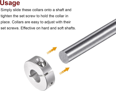 4pcs Shaft Collar 12mm Bore Aluminum Alloy Set Screw Split Clamp-On Collars, 30mm OD, 10mm Width, for Wheel Barrow Axle, Gearbox Assemblies, Machi...