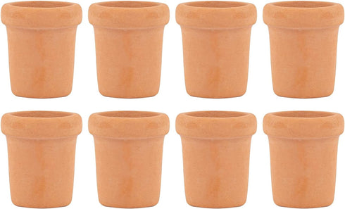 AUEAR, 8 Pack Fairy Garden Mini Clay Pots Ceramic Pottery Planter Cactus Flower Succulent Pot for 1:12 Scale...