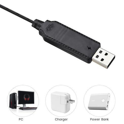 Smays Charger for Carrera Mario Kart Remote Control RC Car Battery, 3.7V USB Charging Cable 2-Pack......