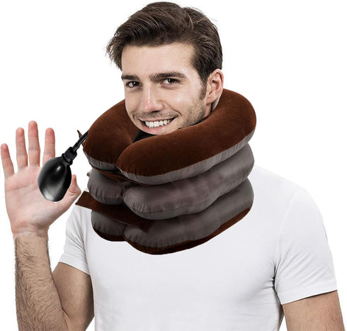Cervical Neck Traction Device for Instant Neck Pain Relief Inflatable Adjustable Neck Stretcher Neck Support Brace Neck Traction Pillow for Home U...