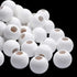 Wooden Spacer Beads - Jumbo 10mm & 25mm Round Balls, White - 50 Pieces for Handmade Decorations & Jewellery...